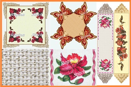 Tablecloths-Runners Cross Stitch Stamped Colored